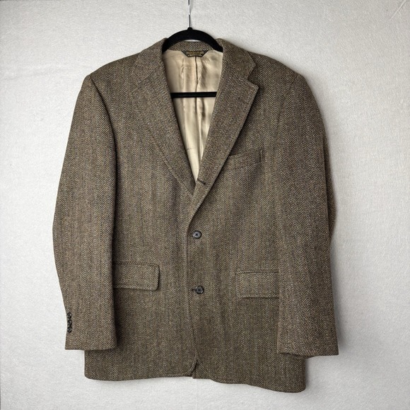 J. Press Other - J Press Donegal Mist Handwoven Tweed Blazer Brown Herringbone Wool Cashmere 39R